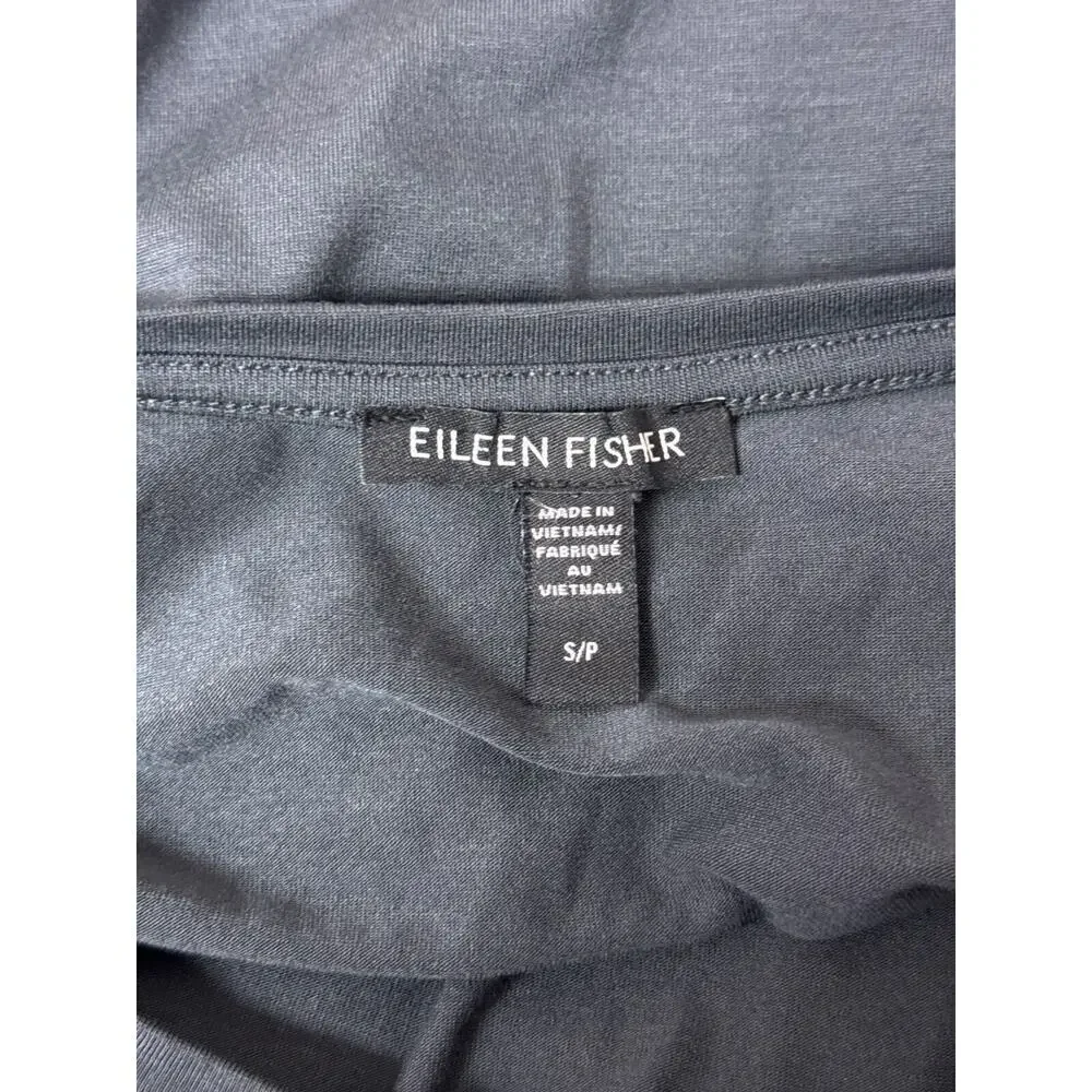 Eileen Fisher Shirt Small Womens Fine Jersey Gray Long Sleeve Tunic Top